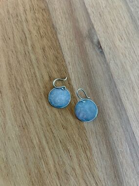 Me & Ro Sterling Silver Round Disc Drop Earrings